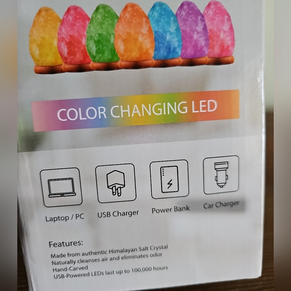 Color Changing LED, Himalayan Natural Salt Lamp, Natural Ionizer Freshen… - Picture 4 of 11